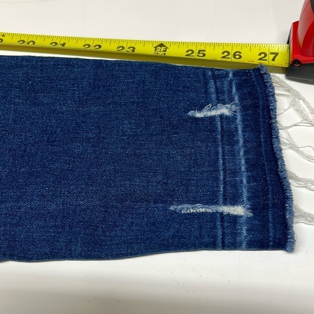 LOFT Cropped Button Fly Skinny Jeans Women's 27/4 High Waist Distressed Stretch - Picture 12 of 13